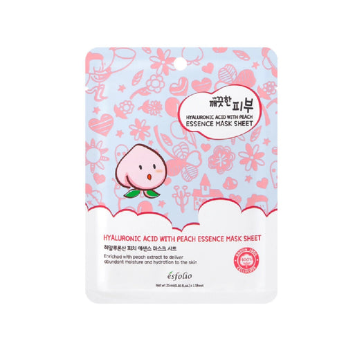 esfolio Pure Skin Essence Mask Sheet  Hyaluronic Acid With Peach