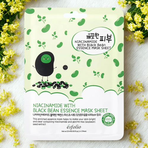 esfolio Pure Skin Essence Mask Sheet Niacinamide Black Bean 2