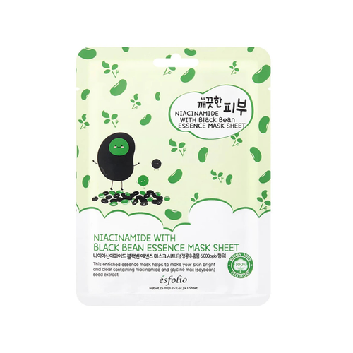 esfolio Pure Skin Essence Mask Sheet Niacinamide Black Bean